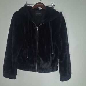 Sanctuary Black Faux Fur Puffer Jacket